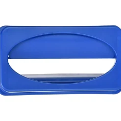 Alpine Industries Trash Can with Slotted Lid, 23-Gallon, Blue, 2/Pack (ALP477-R-BLU-PKG1-2)