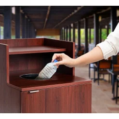 Alpine Industries Trash Can, 32-Gallon, Mahogany (ALP476-DH-MA)