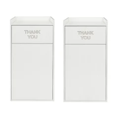 Alpine Industries Wood Trash Can, 40 Gallon, White, 2/Pack, (476-WHI-2PK)