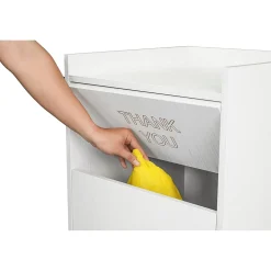 Alpine Industries Wood Trash Can, 40 Gallon, White, 2/Pack, (476-WHI-2PK)