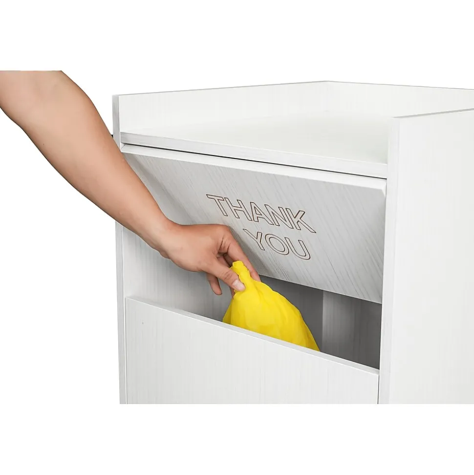 Alpine Industries Wood Trash Can, 40 Gallon, White, 2/Pack, (476-WHI-2PK)