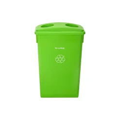 Alpine Polypropylene Can with Bottle Recycling Lid, 23-Gallon, Lime Green, 3/Pack (4778-3-LGRN-3)