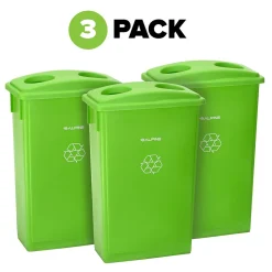 Alpine Polypropylene Can with Bottle Recycling Lid, 23-Gallon, Lime Green, 3/Pack (4778-3-LGRN-3)