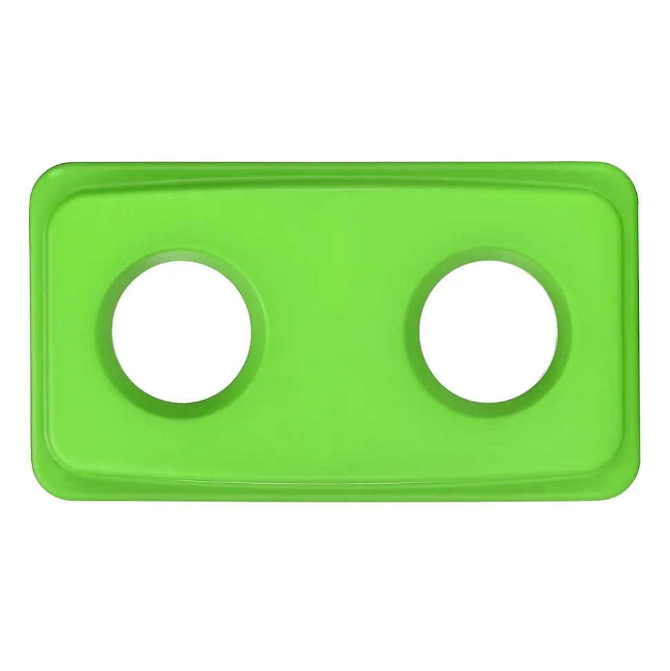 Alpine Polypropylene Can with Bottle Recycling Lid, 23-Gallon, Lime Green, 3/Pack (4778-3-LGRN-3)