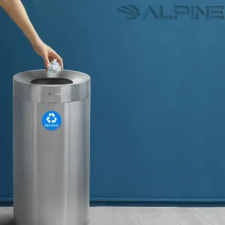 Alpine Single-Stream Recycling Station, 27 Gallon, Stainless Steel (ALP475-27-R)