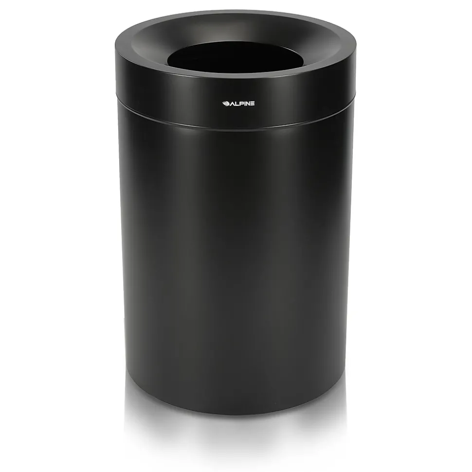 Alpine Stainless Steel Trash Can, 50-Gallon, Matte Black (ALP475-50-BLK)