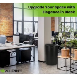 Alpine Stainless Steel Trash Can, 50-Gallon, Matte Black (ALP475-50-BLK)