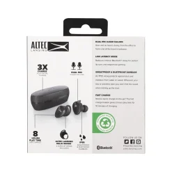 Altec Lansing NanoBuds Sport 2.0 Wireless Ambient Sound Earbuds, Bluetooth, Black (MZX5201-BLK-STK-6)