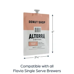 Alterra Donut Shop Blend Coffee Flavia Freshpack, Medium Roast, 100/Carton (MDRA200)