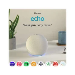 Amazon Echo (4th Gen) Wi-Fi, Bluetooth Wireless Smart Speaker, Glacier White (B07XKF75B8)