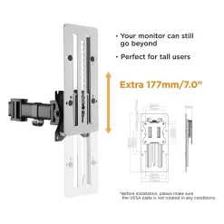 Amer Steel VESA Offset Adapter, Up to 27" Monitor, Metallic Grey (AMRV120)