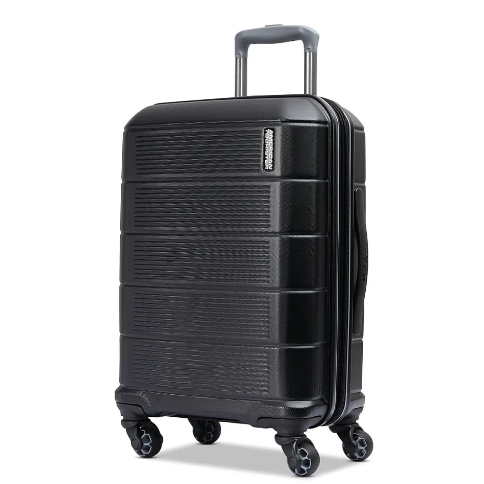 American Tourister Stratum 2.0 22" Hardside Carry-On Suitcase, 4-Wheeled Spinner, Jet Black (142348-1465)