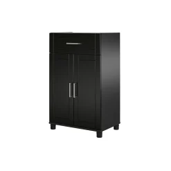 Ameriwood Callahan 39.25" Storage Cabinet with 2 Shelves, Black (6421414COM)