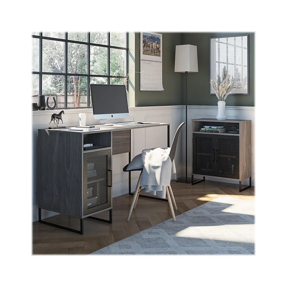 Ameriwood Purdue 30" Storage Cabinet with 3 Shelves, Gray Oak (3558917COM)