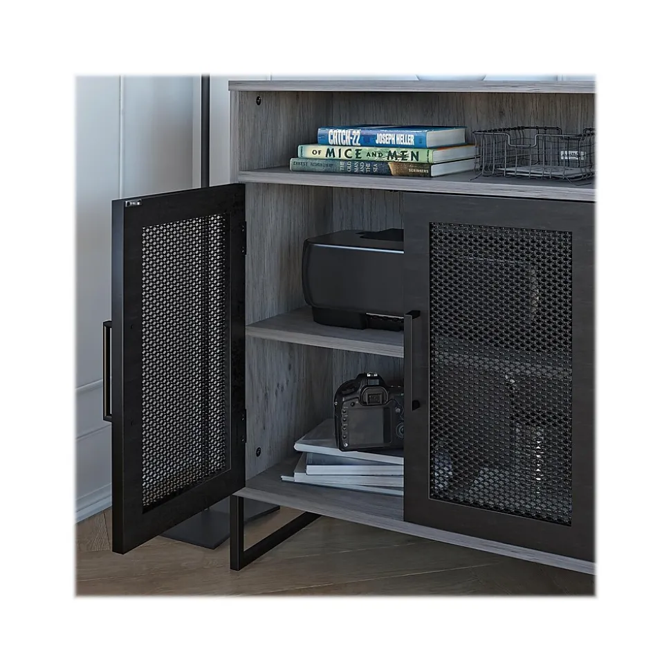 Ameriwood Purdue 30" Storage Cabinet with 3 Shelves, Gray Oak (3558917COM)