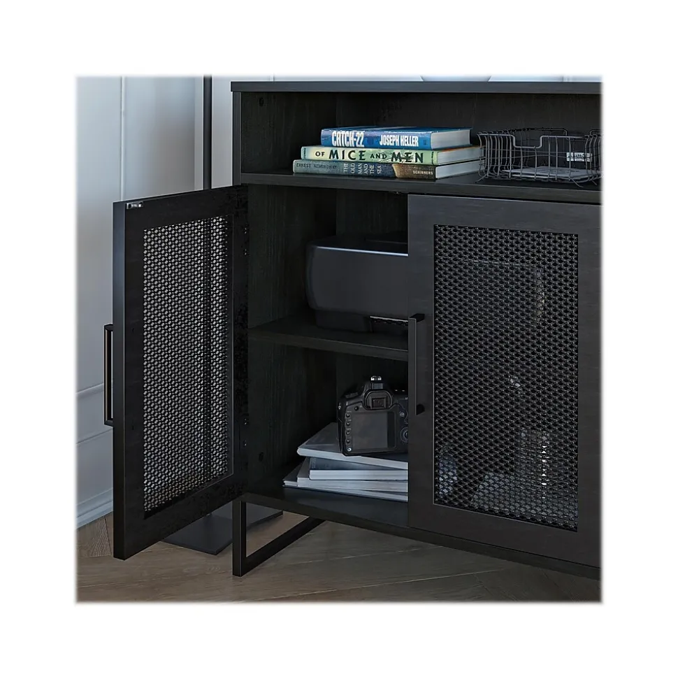 Ameriwood Purdue 30" Storage Cabinet with 3 Shelves, Black Oak (3558335COM)