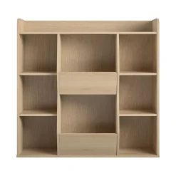 Ameriwood Tyler 40.8"H 9-Shelf Bookcase, Blonde Oak Particle Board (4865847COM)