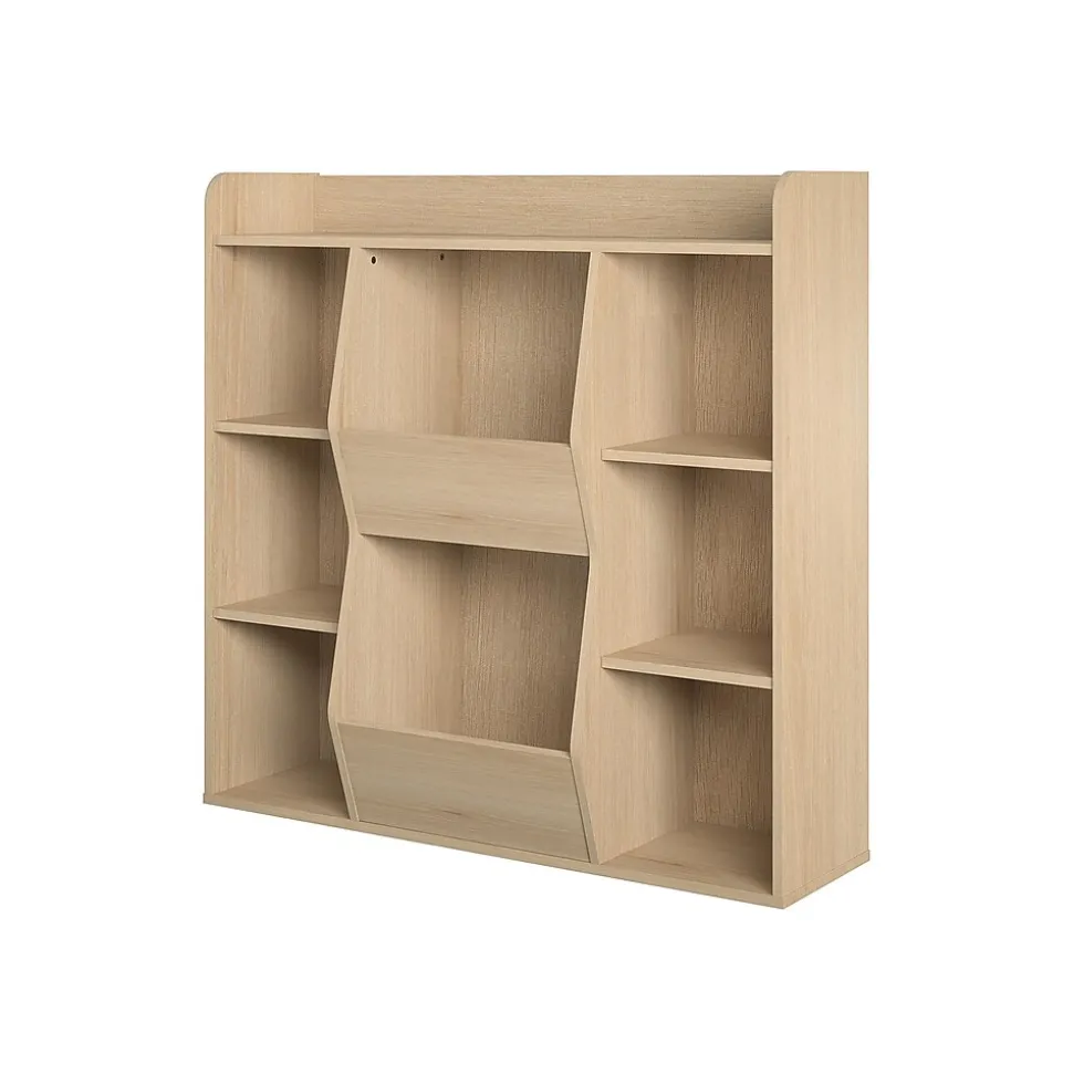 Ameriwood Tyler 40.8"H 9-Shelf Bookcase, Blonde Oak Particle Board (4865847COM)