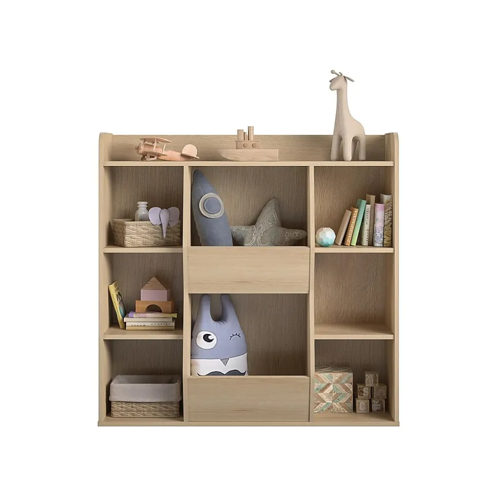 Ameriwood Tyler 40.8"H 9-Shelf Bookcase, Blonde Oak Particle Board (4865847COM)