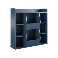 Ameriwood Tyler 40.8"H 9-Shelf Bookcase, Navy Particle Board (4865837COM)