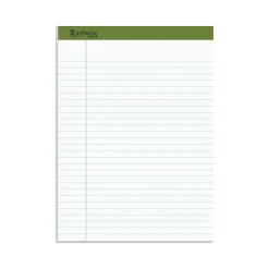 Ampad Earthwise Notepads, 8.5" x 11.75", Wide Ruled, White, 50 Sheets/Pad, 12 Pads/Pack (TOP 20-172R)