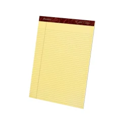 Ampad Gold Fibre Notepads, 8.5" x 11.75", Narrow Ruled, Canary, 50 Sheets/Pad, 12 Pads/Pack (TOP 20-022)