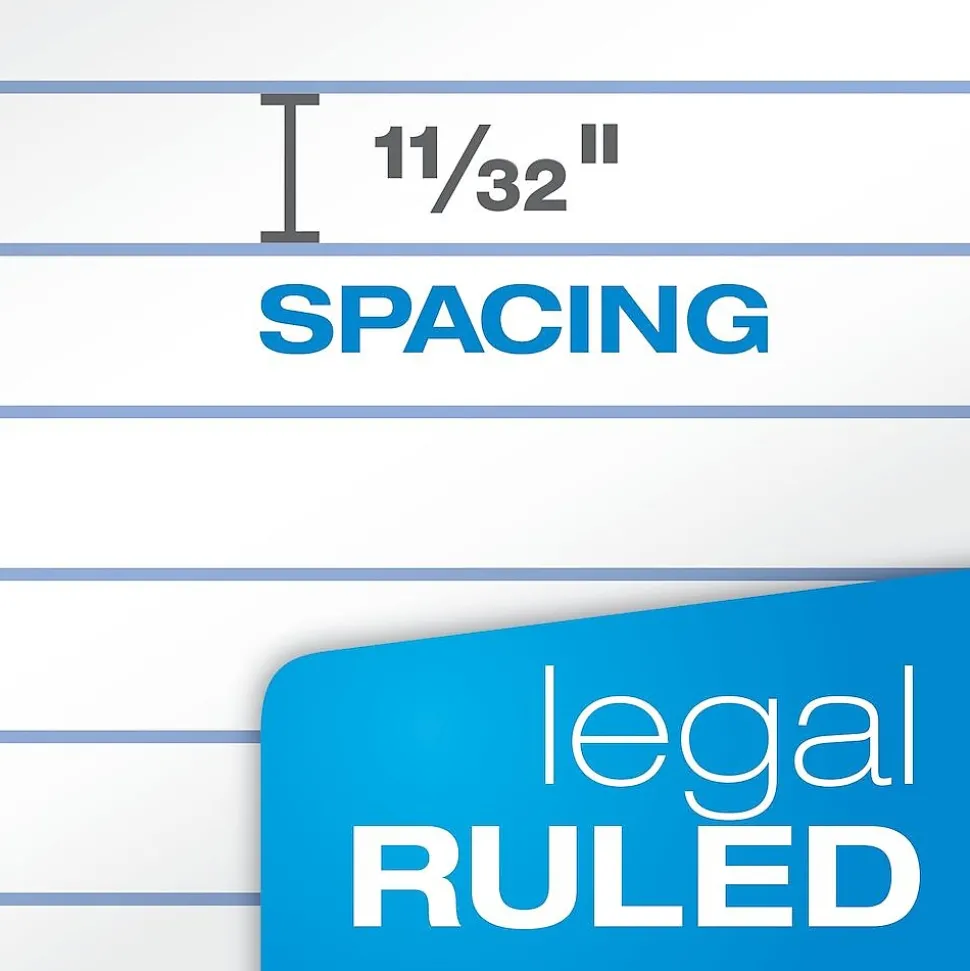 Ampad Gold Fibre Notepads, 8.5" x 11.75", Wide Ruled, White, 50 Sheets/Pad, 4 Pads/Pack (TOP20-031R)