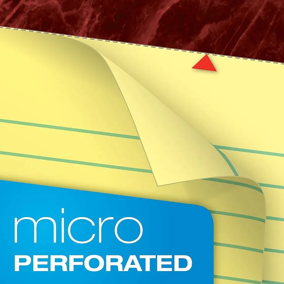 Ampad Gold Fibre Notepads, 8.5" x 11.75", Wide Ruled, Canary, 50 Sheets/Pad, 4 Pads/Pack (TOP20-032R)