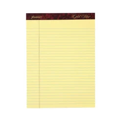Ampad Gold Fibre Notepads, 8.5" x 11.75", Legal Rule, Canary, 50 Sheets/Pad, 12 Pads/Pk (TOP 20-020R)