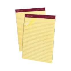 Ampad Gold Fibre Notepads, 8.5" x 11.75", Legal Rule, Canary, 50 Sheets/Pad, 12 Pads/Pk (TOP 20-020R)