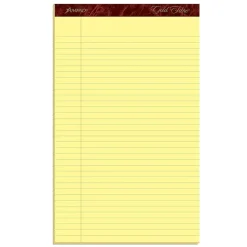Ampad Gold Fibre Notepads, 8.5" x 14", Wide Rule, Canary, 50 Sheets/Pad, 12 Pads/Pack (TOP 20-030R)