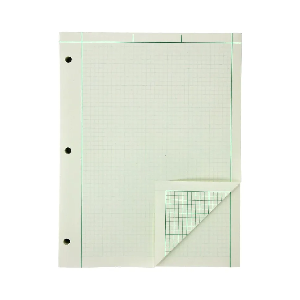 Ampad Graph Pad, 8.5" x 11", Graph Ruled, Green Tint, 200 Sheets/Pad (22-144)