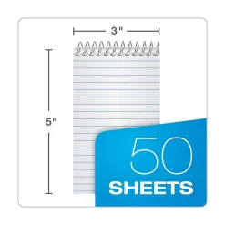Ampad Memo Pads, 3" x 5", Narrow Ruled, 50 Sheets, Assorted Colors, Each (25-093)