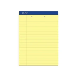 Ampad Notepads, 8.5" x 11.75", Wide Ruled, Canary, 50 Sheets/Pad, 12 Pads/Pack (TOP 20-224)