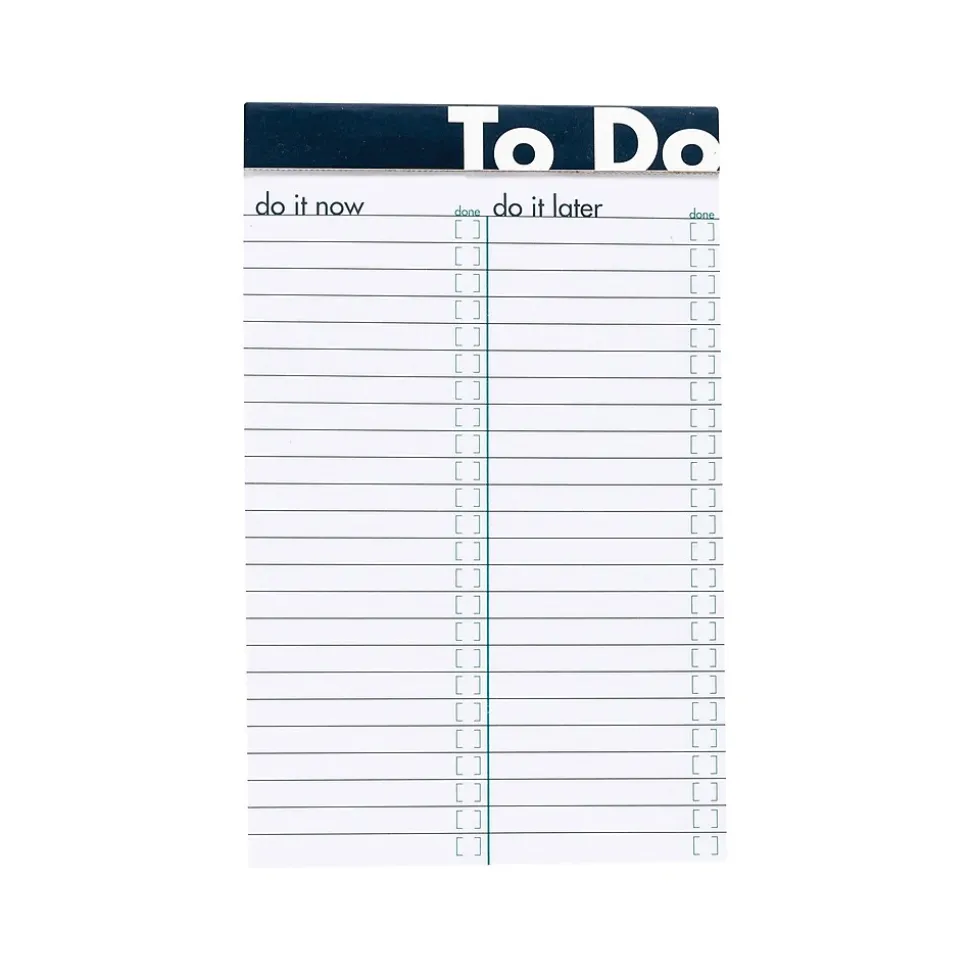 Ampad To Do Notepad, 5" x 8", Wide Ruled, Assorted Colors, 50 Sheets/Pad (20-001)