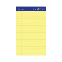 Ampad Evidence Notepads, 5" x 8", College Rule, Canary, 50 Sheets/Pad, 12 Pads/Pack (TOP20-204)