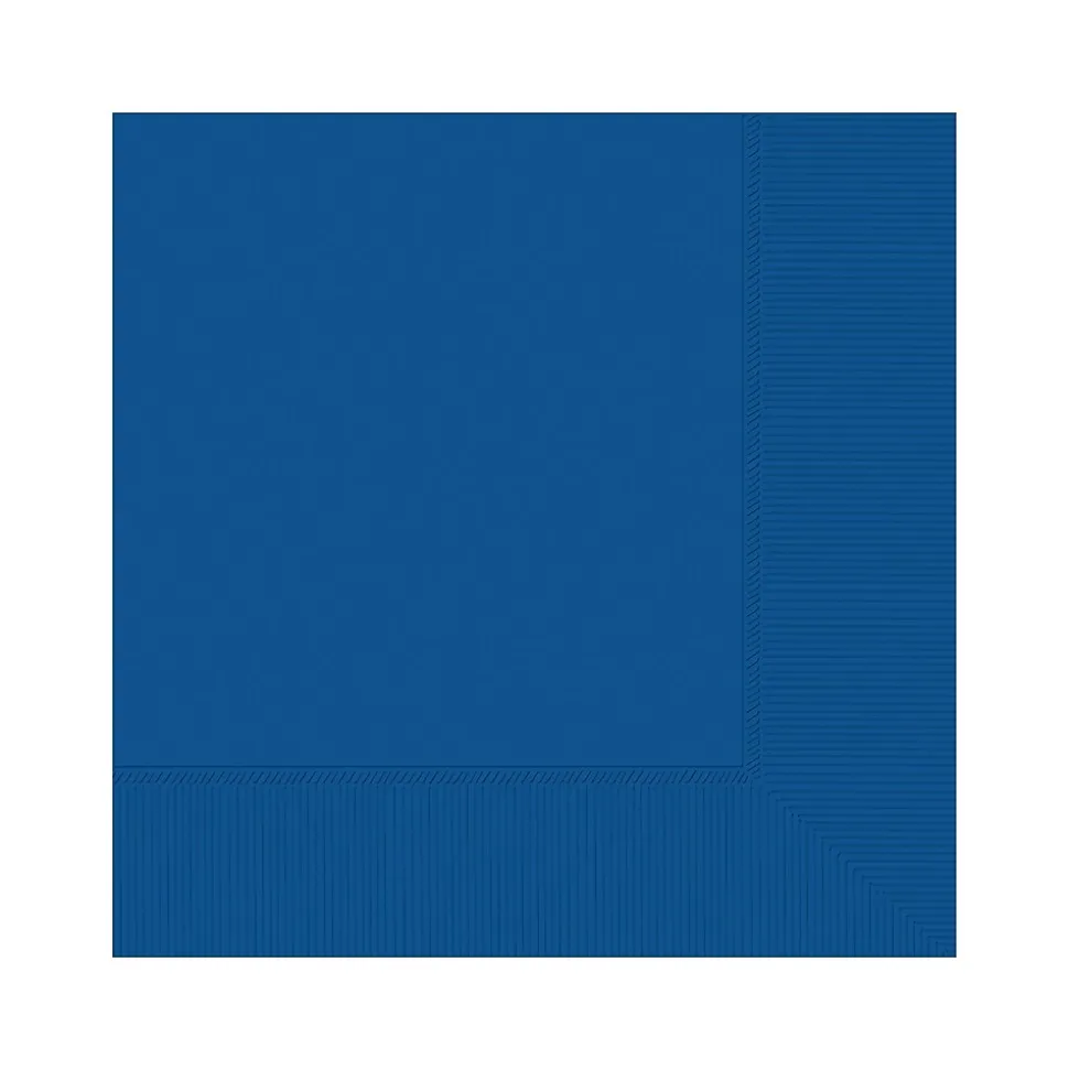 Amscan Lunch Napkin, 2-Ply, Bright Royal Blue, 100 Napkins/Pack, 5 Packs/Carton (600011.105)