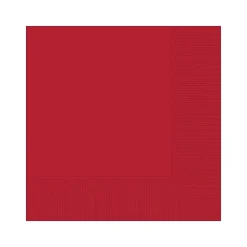 Amscan Lunch Napkin, 2-Ply, Red, 100 Napkins/Pack, 5 Packs/Carton (600011.40)