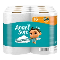 Angel Soft Mega Toilet Paper, 2-ply, White, 320 Sheets/Roll, 16 Rolls/Case (79423/02/01)