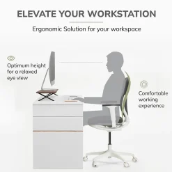 Anji Mountain Acacia Wood & Metal Monitor Stand, Up to 32
