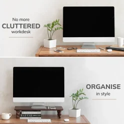 Anji Mountain Acacia Wood Monitor Stand, Up to 32" Monitor, Walnut (MS-WAL-01WAL)