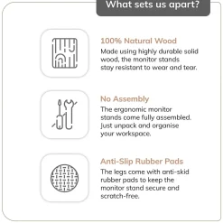 Anji Mountain Mango Wood Monitor Stand, Up to 32