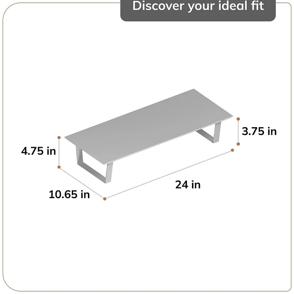 Anji Mountain Mango Wood & Metal Monitor Stand with Two USB Ports and Drawer, Black and Gold (MS-BLK-06GLD-PD)