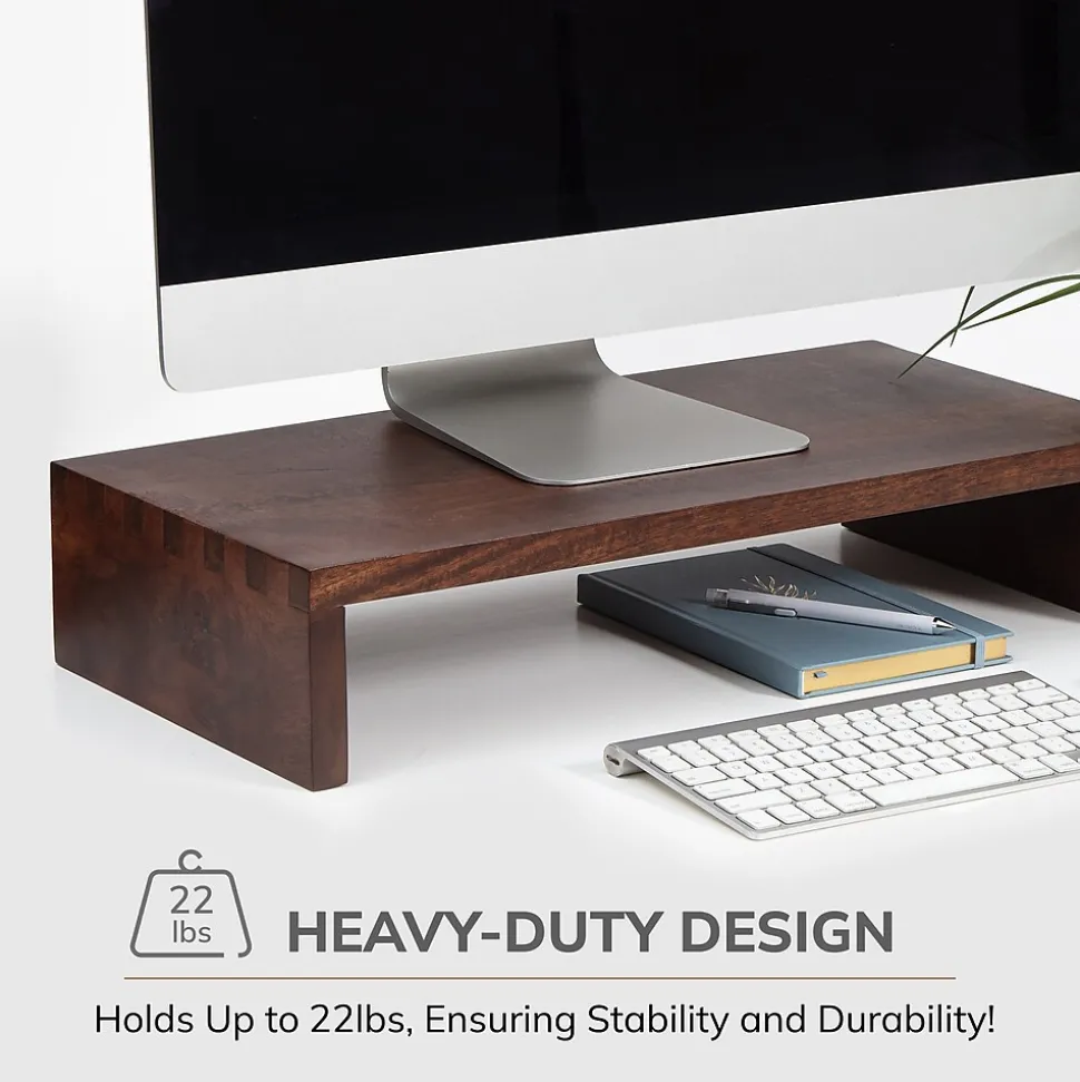 Anji Mountain Mango Wood Monitor Stand, Up to 32" Monitor, Walnut (MS-FNG-WAL)