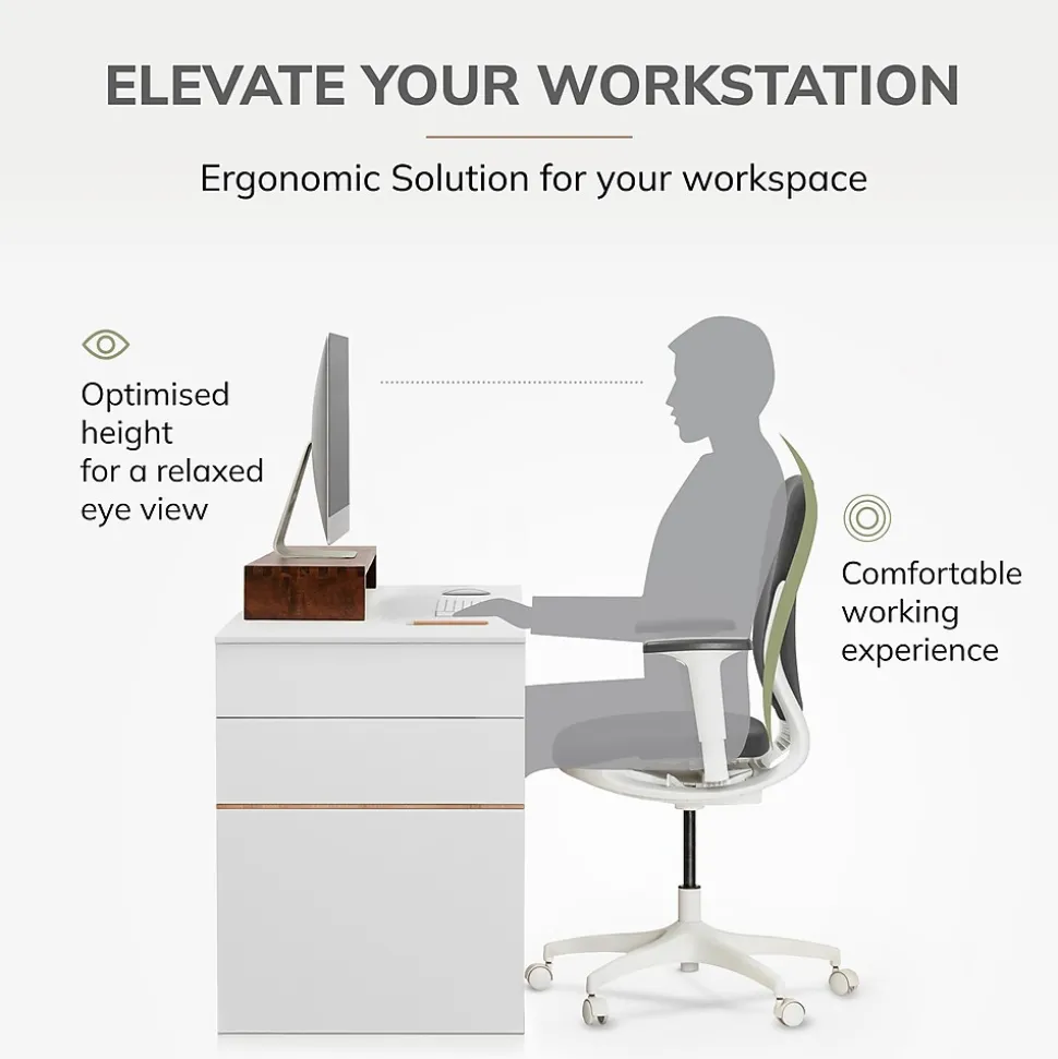 Anji Mountain Mango Wood Monitor Stand, Up to 32" Monitor, Walnut (MS-FNG-WAL)