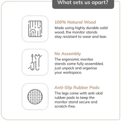 Anji Mountain Mango Wood Monitor Stand, Up to 32