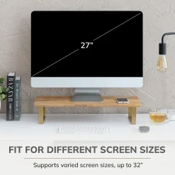 Anji Mountain Mango Wood & Metal Monitor Stand, Up to 32