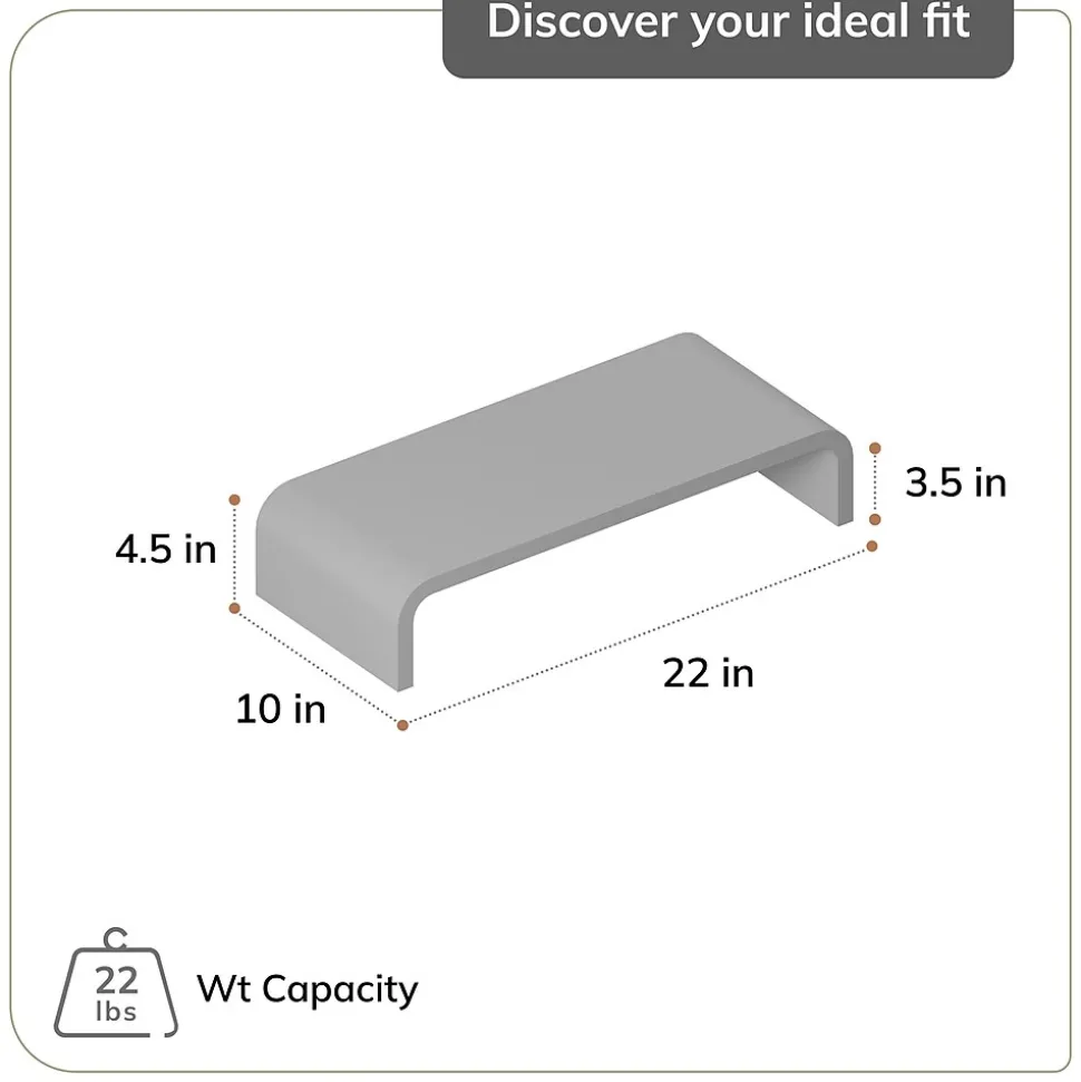 Anji Mountain Mango Wood Monitor Stand with Two USB Ports, Up to 32" Monitor, Walnut (MS-CRV-WAL-P)