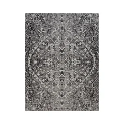 Anji Mountain Rug'd La Cienega Carpet & Hard Floor Chair Mat, 36" x 48", White/Black Polyester (AMB9032)