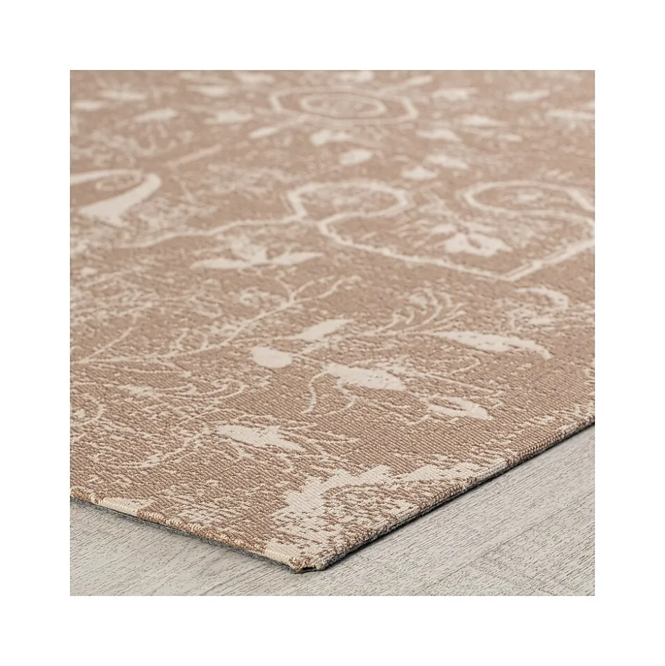 Anji Mountain Rug'd Tamanrasset Carpet & Hard Floor Chair Mat, 36" x 48", Ivory/Brown Polyester (AMB9034)
